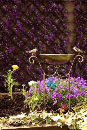 Bronze bird bath for wildlife garden