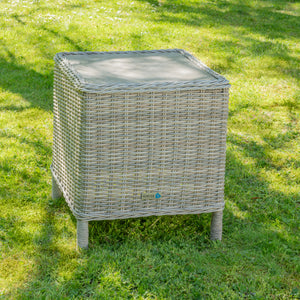 Reclining wicker garden chairs