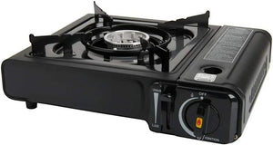 Camping gas cooker with flame control