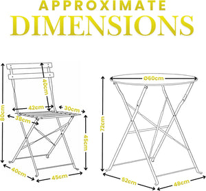 Outdoor yellow folding bistro furniture for patio