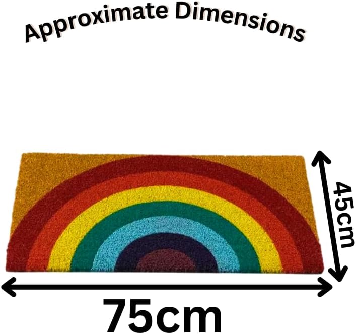 rainbow coir door mat 75x45cm outdoor