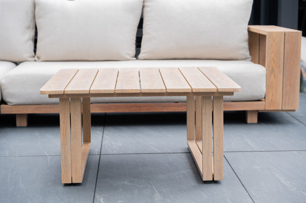 Oak effect aluminium garden furniture