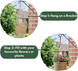 Weather-resistant jute hanging plant holder