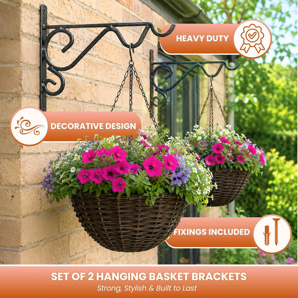 Decorative garden wall hanging hooks