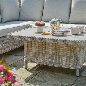 Adjustable outdoor dining coffee table