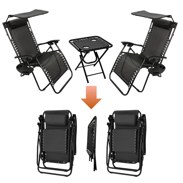 Pair of canopy loungers positioned beside a pool