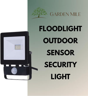 10W LED garden floodlight in cool white.