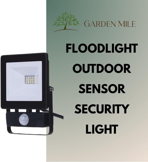 10W LED garden floodlight in cool white.
