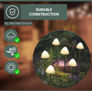 Decorative solar mushroom lights for flower beds
