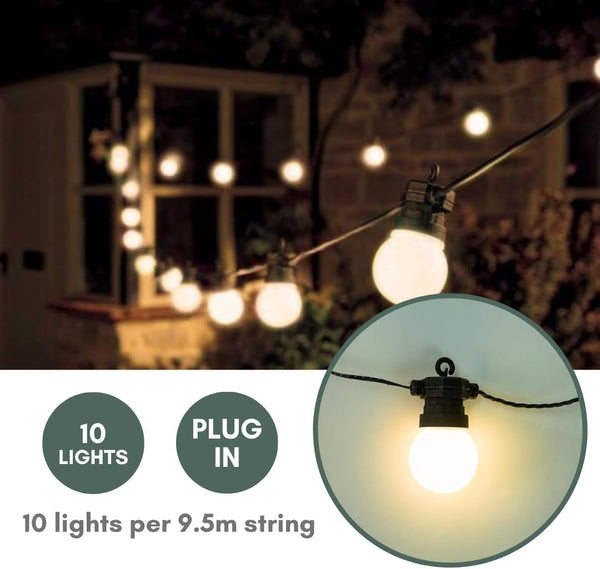 Weather resistant patio string lights