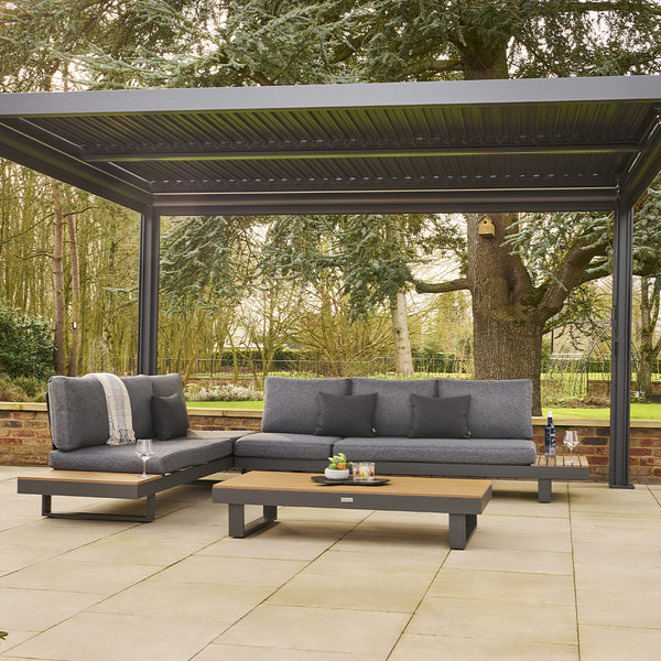 Outdoor pergola bundle for patio seating area