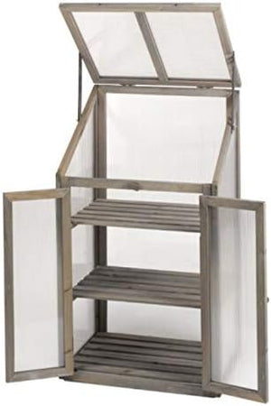 Polycarbonate plant shelter with opening doors
