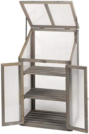 Polycarbonate plant shelter with opening doors