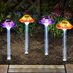 solar mushroom stake lights for garden pathways