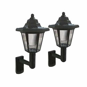 White LED solar wall light mounted outdoors