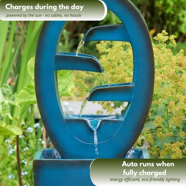 Decorative outdoor cascade water fountain.