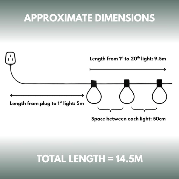 Outdoor waterproof festoon lights for garden