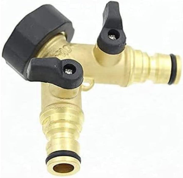 Brass hose divider for garden taps