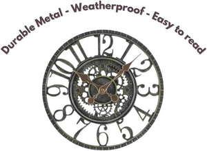 Vintage outdoor wall clock slate effect