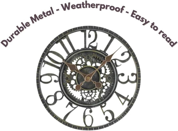 Vintage outdoor wall clock slate effect