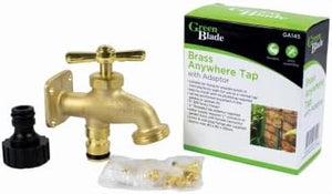 Wall mounted garden tap with fixings