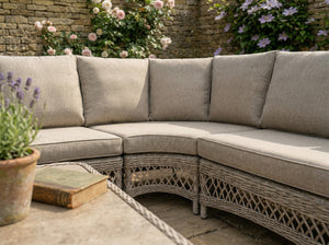Outdoor wicker corner sofa with benches