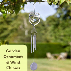 decorative patio wind chime with crystal centre