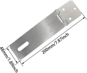 Security hasp installed on a wooden garden gate.