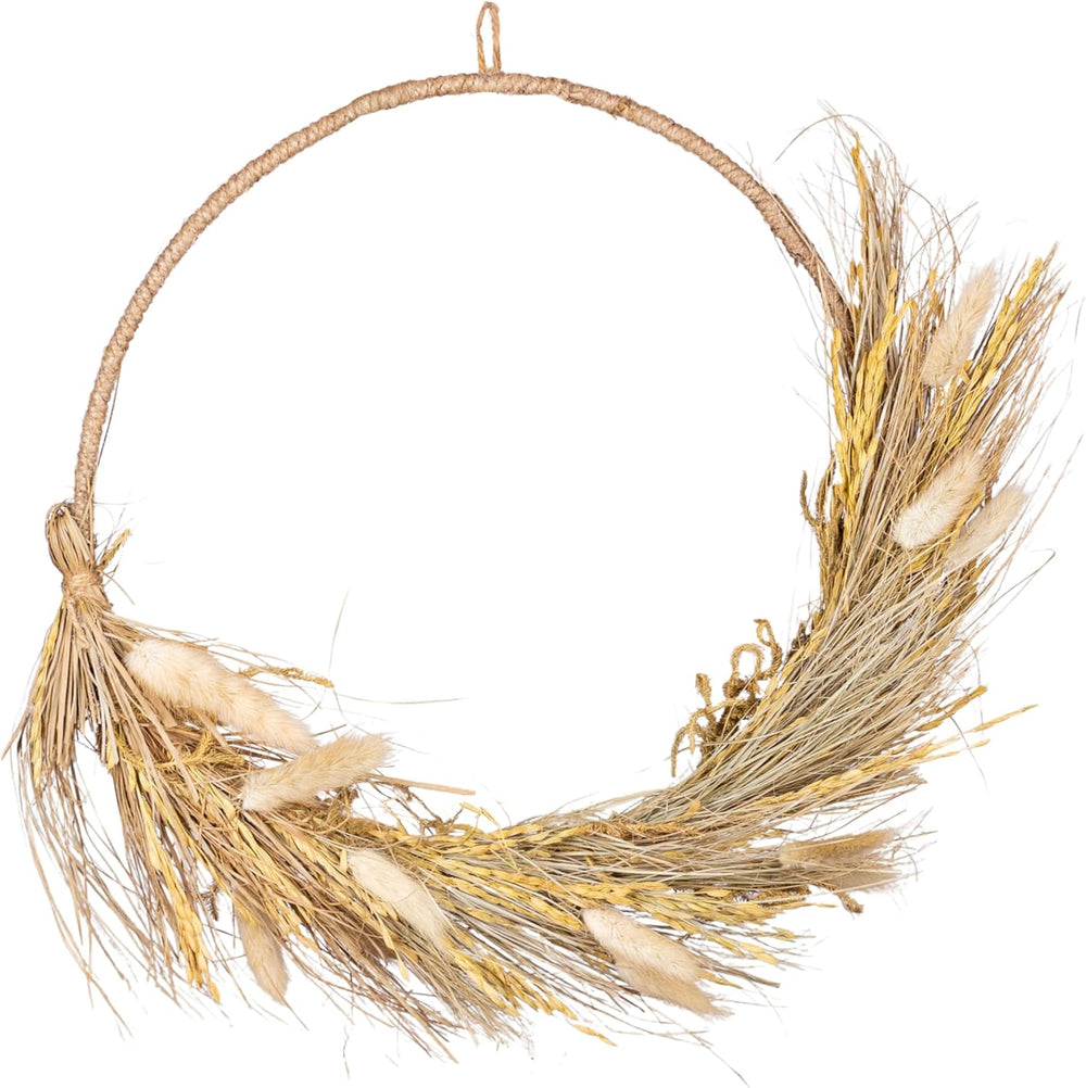 Set of two pampas grass dried flower wreaths