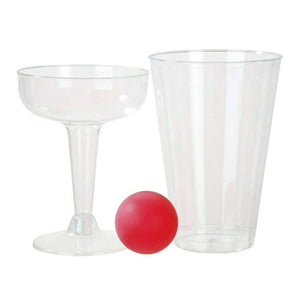 Party pong set with plastic glasses and balls