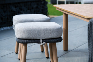 Garden dining set with stools