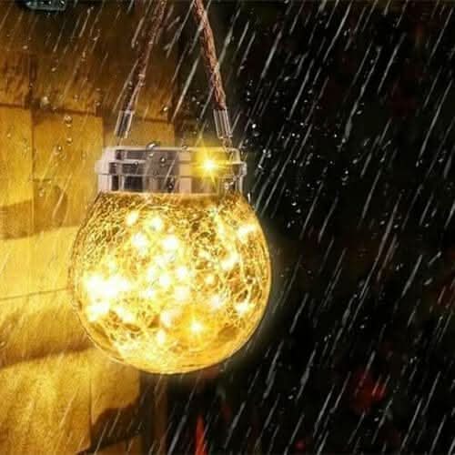Decorative patio lantern with warm LED solar lighting