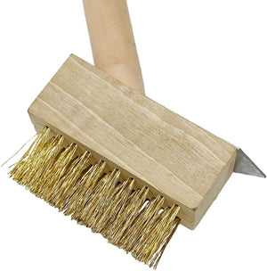 Compact paving crack cleaning wire brush