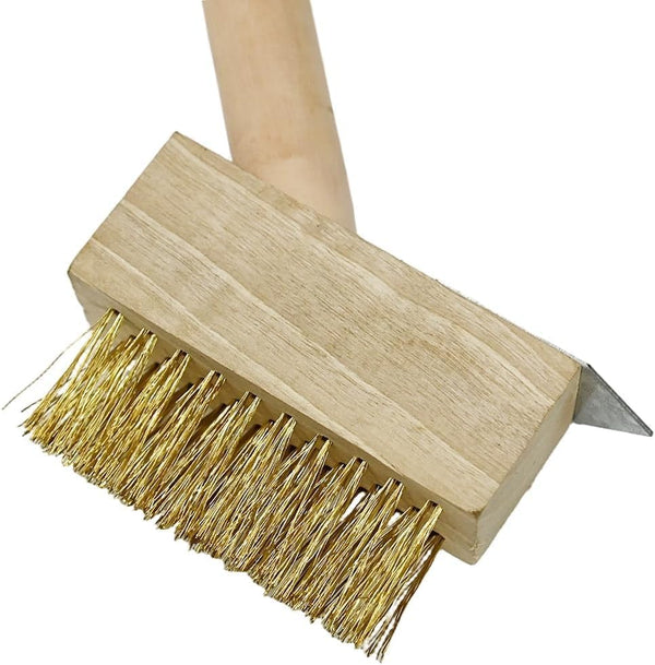 Compact paving crack cleaning wire brush