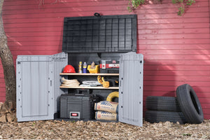 Outdoor storage with front doors