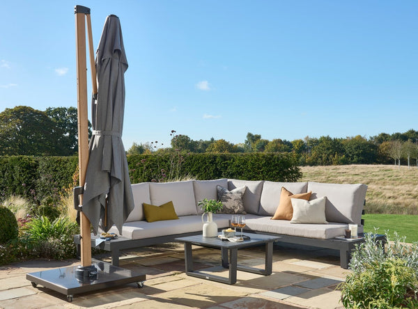 Large outdoor parasol with cover