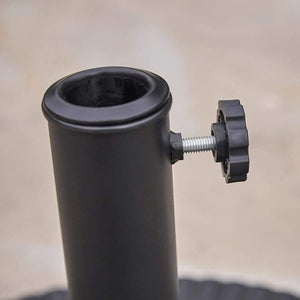 Heavy-duty patio umbrella base for outdoor dining