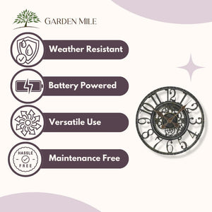 Indoor outdoor resin wall clock