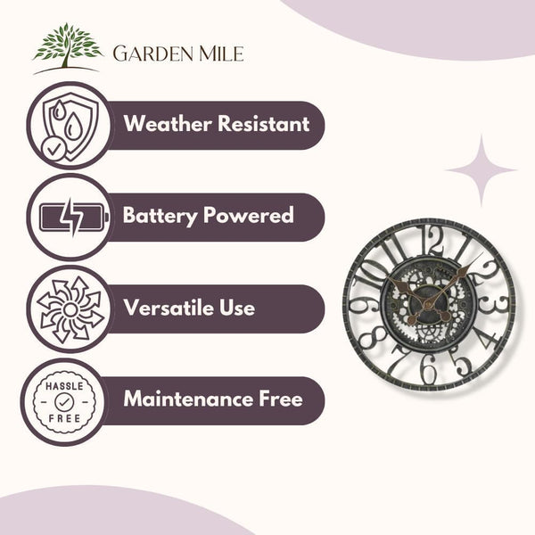 Indoor outdoor resin wall clock