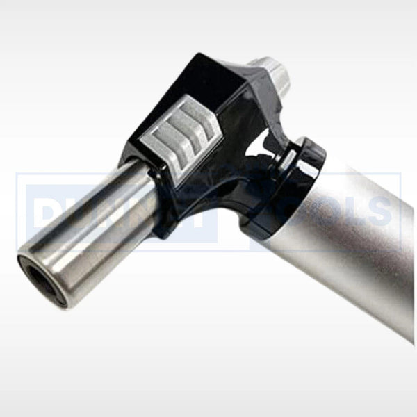 Adjustable flame blow torch with ergonomic grip