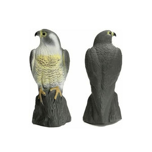 Decorative falcon ornament for bird deterrent use