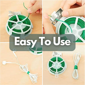 Plant tie reel with integrated cutting mechanism