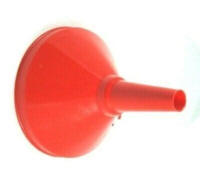 Large plastic funnel shown from above
