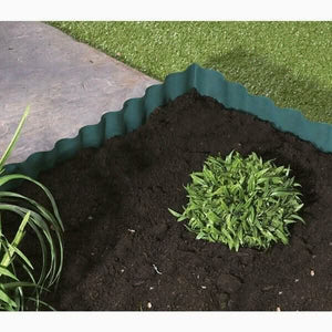 Flexible green lawn edging for flower beds and pathways