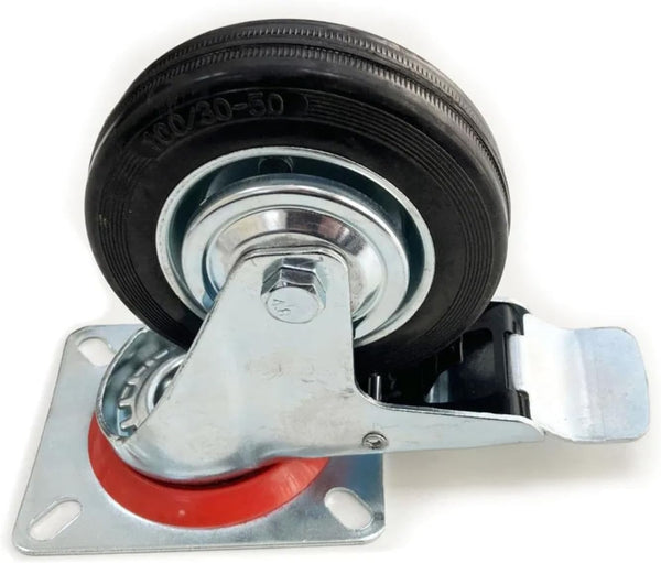 braked castor wheel for storage units
