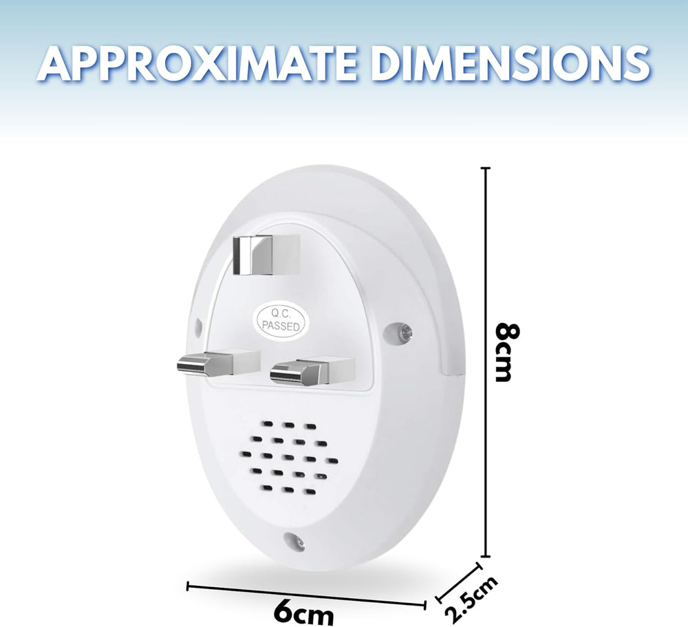 Ultrasonic pest repeller plugged into indoor wall socket
