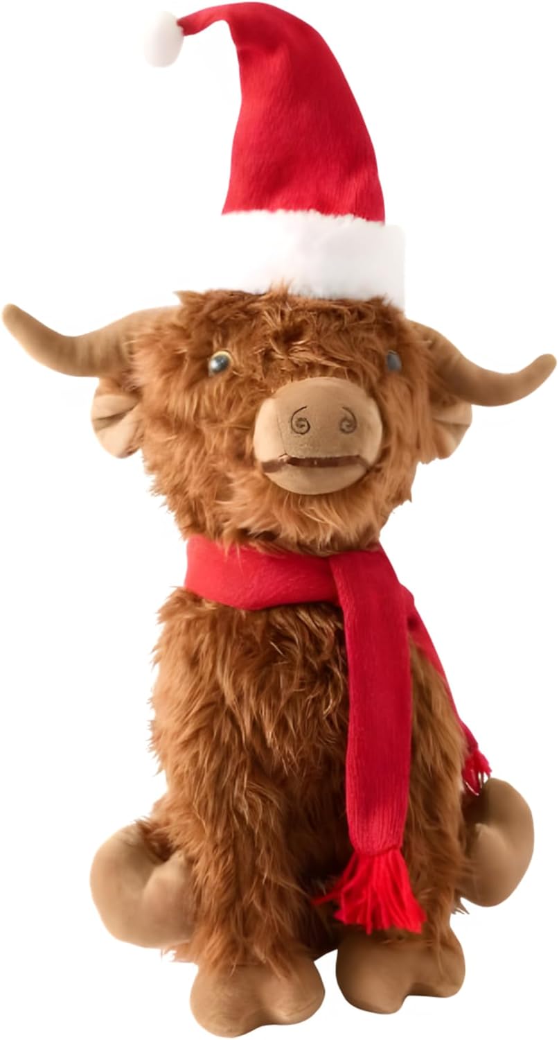 Large 33cm Highland cow Christmas decoration