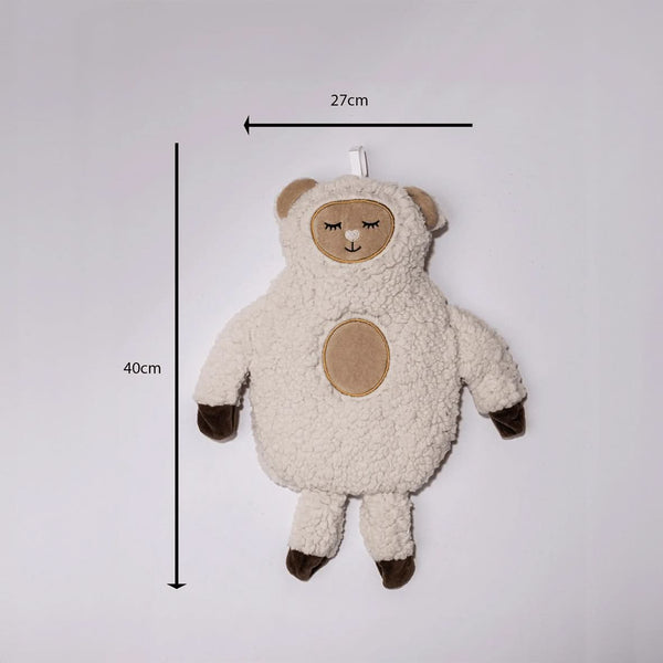1 litre hot water bottle inside sheep cover