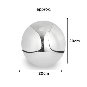 Reflective stainless steel sphere garden ornament