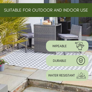 Indoor outdoor geometric garden rug
